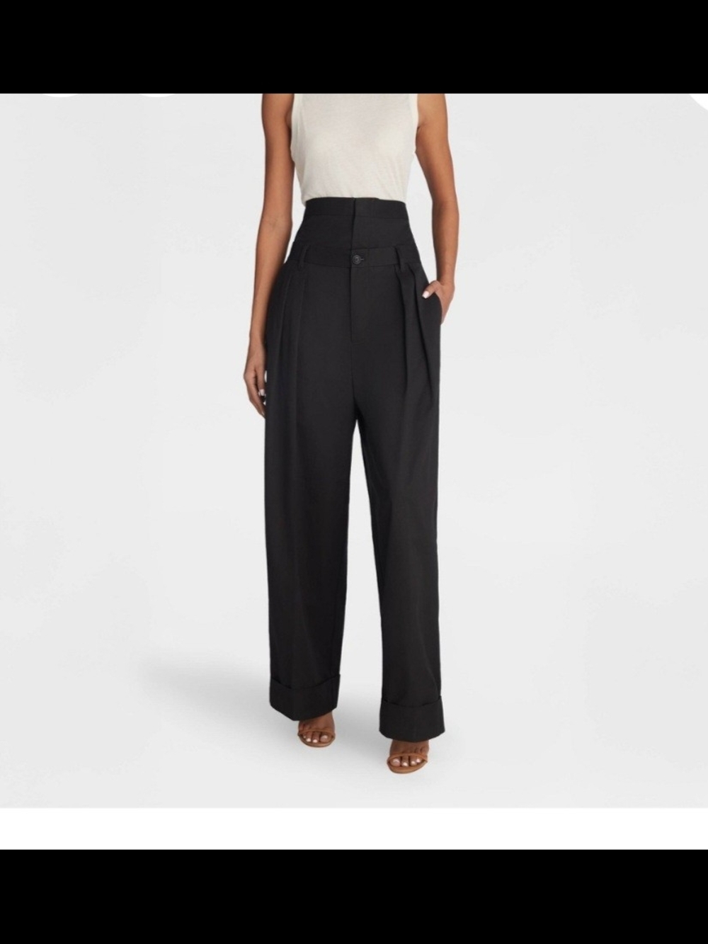 KBB by KAHLANA Women's Baggy Leg The Waist Curtain Trouser